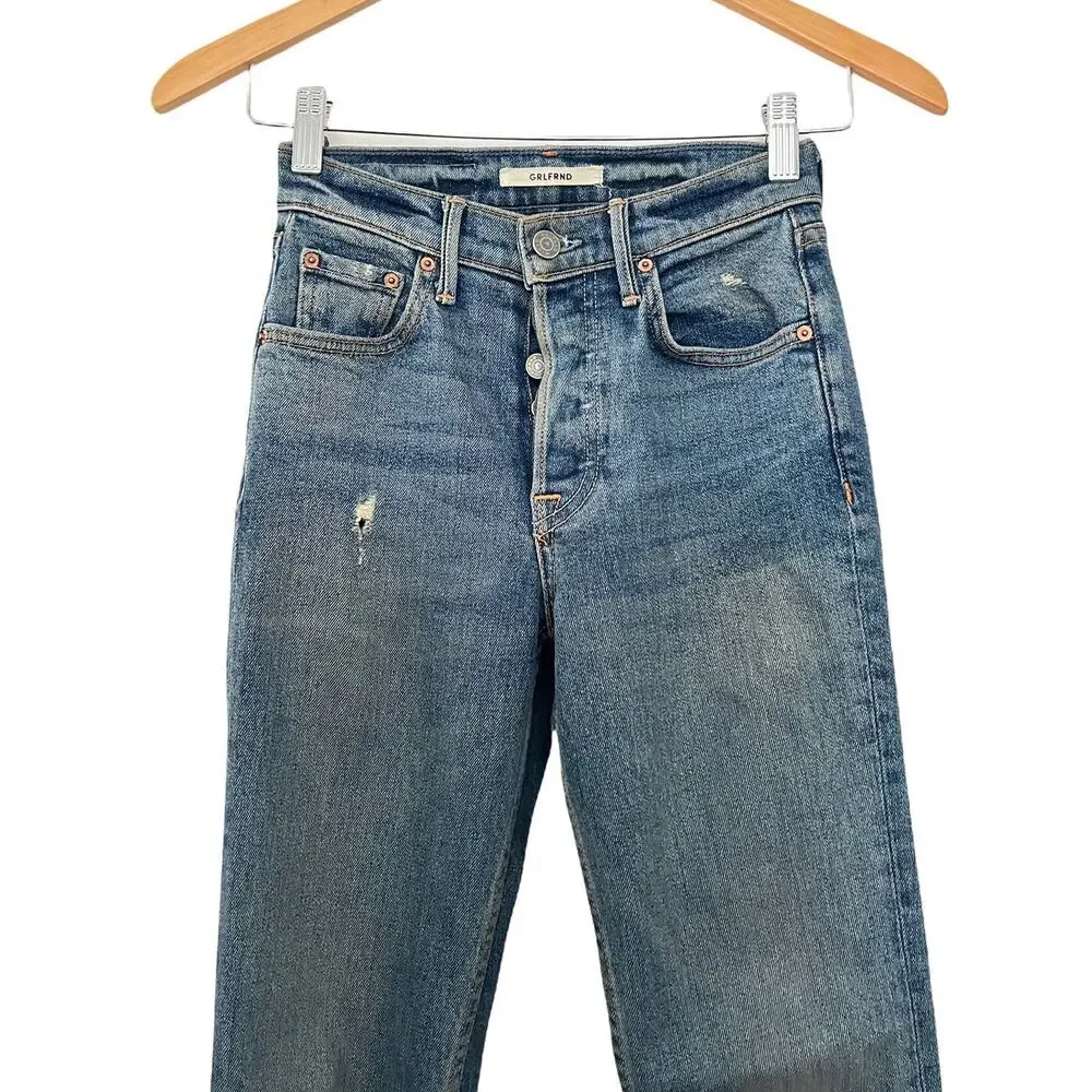 REVOLVE GRLFRND Womens Karolina Jeans Skinny Raw Hem Roll Up Blue Size 23 - Picture 3 of 10